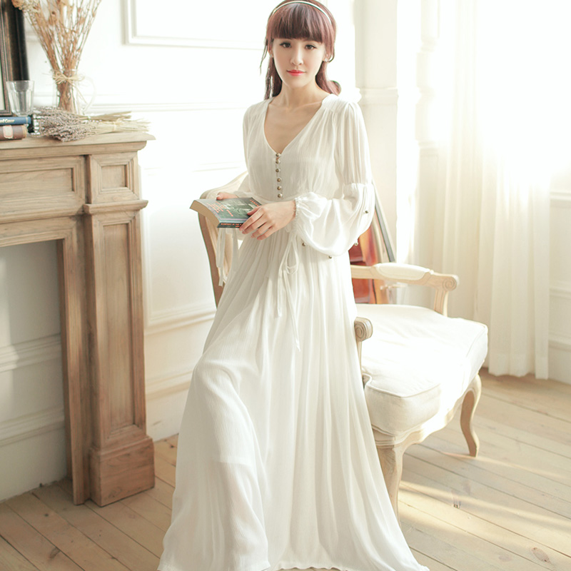 white sleeping gown