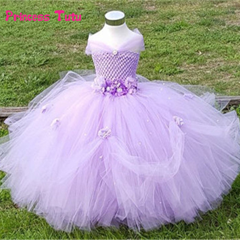 Flower Girl Princess Party Bridesmaid Wedding Dress Baby Kids Tulle Tutu Gown